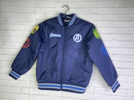 Marvel Comics Avengers Lightweight Blue Zip Up Bomber Jacket for Boys Size 8 - £27.68 GBP