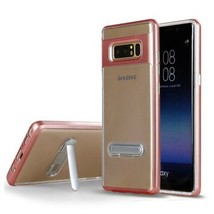 For Samsung Galaxy S8 Plus Transparent Bumper Case w/ Kick Stand ROSE GOLD - $5.86