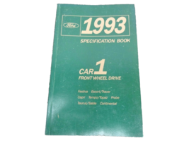 1993 Ford Specification Book Car 1 Front Wheel Drive - £9.65 GBP