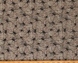 Cotton Spiders Bugs Spiderwebs Deja Boo Tan Fabric Print by the Yard D77... - $12.95