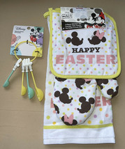 Mickey Minnie Mouse KITCHEN SET Towel Hotpad Oven Mitt Easter &amp; Measuring Spoons - £19.74 GBP
