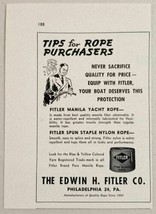 1950 Print Ad Edwin H. Fitler Yacht &amp; Nylon Rope Marine Philadelphia,PA - £7.34 GBP