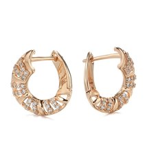 New Trend 585 Rose Gold Earring for Women Micro Wax Inlay Natural Zircon Unusual - £10.76 GBP