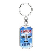 American Mustang Swivel Keychain Dog Tag Stainless Steel or 18k Gold - £35.48 GBP