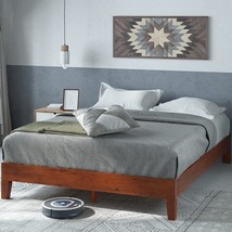 Zinus Wen Deluxe Wood Platform Bed Frame, Queen, Solid Wood Foundation, ... - $247.99