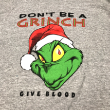 Southern California Blood Bank Don&#39;t Be A Grinch Give Blood Gray T-Shirt... - £10.97 GBP