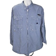 Columbia PFG Super Bonehead Shirt Blue White Check Vented Fishing Button... - $29.69