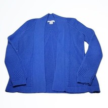 Liz Claiborne Royal Blue Chunky Cable Knit Open Front Cardigan Size Small - £15.28 GBP