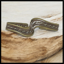 Vintage 5 Band Mixed Metal Wave Cuff Bracelet Copper Brass Silver Wavy Bracelet image 2
