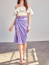 Do+Be side gathered slit skirt Lavender - $25.00