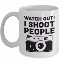 Funny Photographer Mug Gift Watch Out I Shoot People Retro Camera Coffee Cup 11 - £15.53 GBP