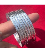 Set of 7 Bangles, Hammered Bangles, Stacking Bracelets, Seminarian, Stac... - $1,094.01 MXN