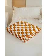 Yellow Checkerboard Printed Soft Throw Blanket 120*200cm - $33.52 CAD