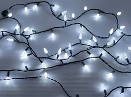 *MSC) Philips 16 ft Indoor/Outdoor 60 LED C6 Pure White Christmas String... - £11.66 GBP