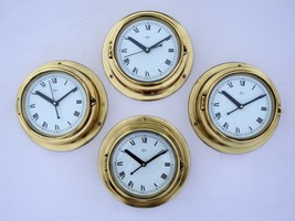 Set of 4 Maritime Brass Clock Vintage Navigation Barigo Germany Ships Na... - $590.94