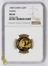 1987-S China G25Y Gold 1/4 Ounce Panda Graded by NGC as MS-68 - £1,011.48 GBP