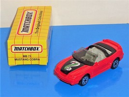 Matchbox Mid 1990s Release MB 71 Mustang Cobra Convertible Red - £3.88 GBP