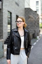 leather jacket women black lambskin leather jacket women small 2x 3xl large #28 - £118.32 GBP