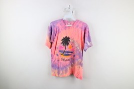 Vintage 80s Womens Small Spell Out Simply Paradise Florida Tie Dye T-Shirt USA - £27.59 GBP
