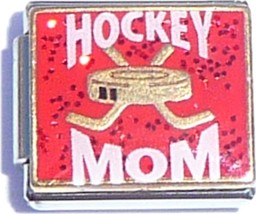 Hockey Mom On Red Italian Charm - £6.98 GBP