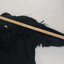 Vintage Kezia Womens Black Fringe Genuine Leather Western Cowboy Jacket Chest 42 image 8