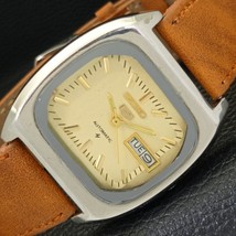 VINTAGE SEIKO 5 AUTOMATIC 6309A JAPAN MENS GOLDEN COLOR DIAL WATCH a4336... - $41.99