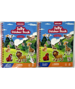 2 Pk. Jelly Reusable Sticker Books for Toddlers Gift Animals Themed Waterproof