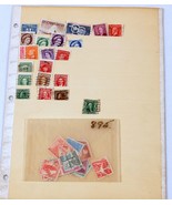 32 Canada and US Stamp Sheet circa 1950s Unhinged - £2.05 GBP