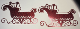 2 Sleigh Die Cuts Santa Sleigh Cards Scrapbook Paper Piecing 3&quot; x 4.75&quot; Red - $1.65