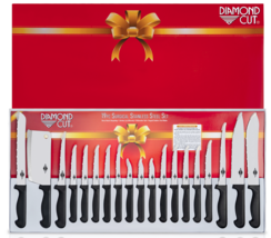Diamond Cut 19pc Cutlery Set in White/Red Bow Box - $49.49