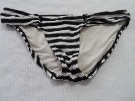 Robin Piccone Bianca Mitered Stripe Bikini Bottom (Black Ivory) Size (S)... - £12.49 GBP