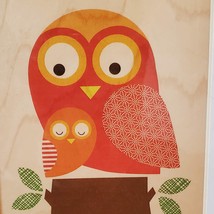 Original Art Print, Petit Collage Owl & Baby on wood, framed, Lorena Siminovich image 2