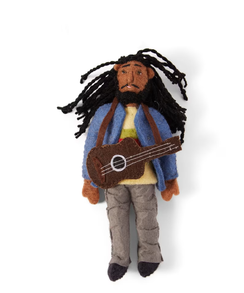Bob Marley Ornament Hand Made Wool Felt Silk Road Bazaar