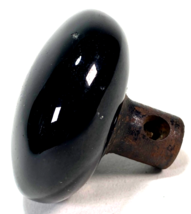 Vintage Black Porcelain Door Knob, 2-1/4&quot; Diameter - Antique - $229.63 MXN