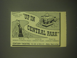 1945 Up in Central Park Play Advertisement - Michael Todd Presents - £14.57 GBP