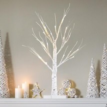 2FT 24 Birch Tree Light with 24LT Warm White LEDs Battery Powered Timer ... - £35.15 GBP
