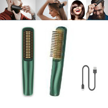 USB Hair Straightener Brush Negative Ion Cordless Heating Hair Comb for Men &amp; Wo - £39.73 GBP
