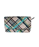 Thirty One Women&#39;s Sea Plaid Pattern Zip Around Wallet Blue Green Brown - $188.94 MXN