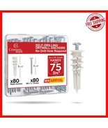 160-Pc Heavy-Duty Drywall Anchor &amp; Screw Kit - 75lbs Capacity with Organ... - $458.70 MXN