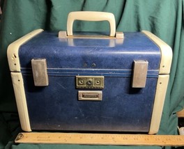 Vintage Samsonite (Shayder Bros. Inc) Ultralite Travel Train Cosmetic-Blue/White - £12.77 GBP