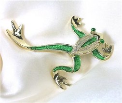 Gerry&#39;s Brand Enameled Green &amp; Goldtone Tree Frog Pin - £11.85 GBP