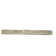 Antique  Signed Sterling Silver Victorian Ornate Carved Etched Long Bar Brooch - £31.65 GBP