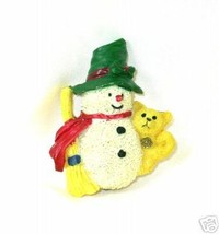 Cute Polymer Vintage Snowman and Teddy Bear Pin - £5.48 GBP