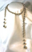 Vintage Twisted Rope-Style Lariat Wrap Necklace - £7.85 GBP