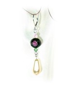 Rose &amp; Raindrop Lampwork Crystal Pierced Drop Earrings - $23.94 CAD