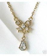 1928 Jewelry Co. Bow & Teardrop Rhinestones Pendant - £12.53 GBP