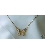 1928 Jewelry Co. Simulated Pearl Bow Goldtone Pendant - £7.07 GBP