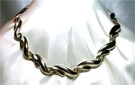Twisted-Look Silvertone Choker Necklace - £11.99 GBP