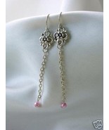 Pink Faux Pearl Dangle Vintage Look Earrings - £4.78 GBP