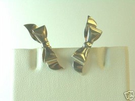 Dainty Vintage Sterling Silver Holiday Bow Earrings - £12.58 GBP